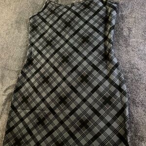 Arizona Jean Company Black and Gray Plaid Mini Dress